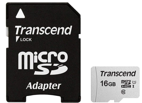 Карта пам’яті Transcend 16GB microSDHC class 10 UHS-I U1 (TS16GUSD300S-A)