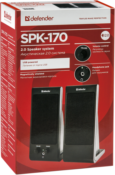 Акустика Defender 2.0 SPK-165/SPK-170 4W USB Black (65165)