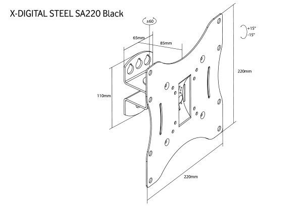 Кронштейн настінний X-Digital STEEL SA220 Black