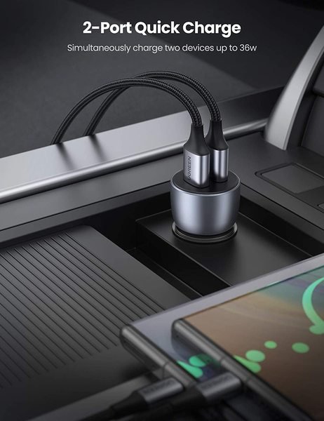 Автомобільний зарядний пристрій Ugreen CD213 36W 2xUSB QC 3.0 3A Car Charger (Dark Blue)