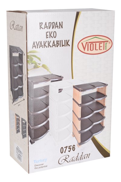 Етажерка для взуття Violet House Еко Black Ротанг