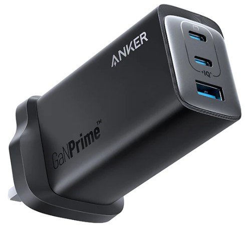 Мережевий зарядний пристрій Anker PowerPort 737 GaNPrime – 120W 2xPD & 1xPIQ PPS/DPDS Black – UK plug