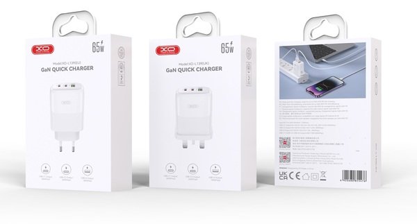 Мережевий зардний пристрій XO L139 – 65W PD Dual USB-C & 18W QC USB-A White