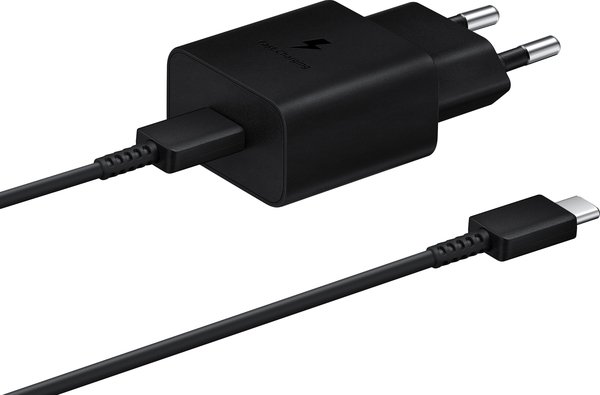 Мережевий зарядний пристрій Samsung 15W Power Adapter Type-C+Cable – Black (EP-T1510XBEGEU)