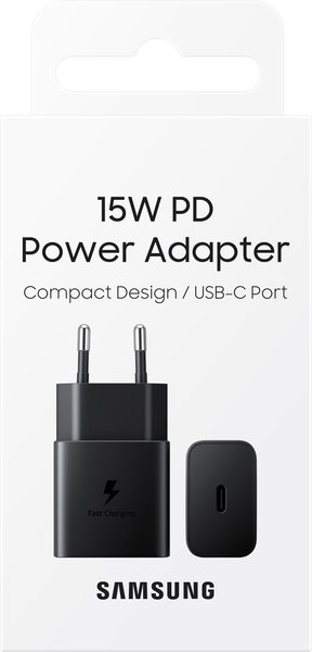 Мережевий зарядний пристрій Samsung 15W Power Adapter (w/o Cable) – Black (EP-T1510NBEGEU)