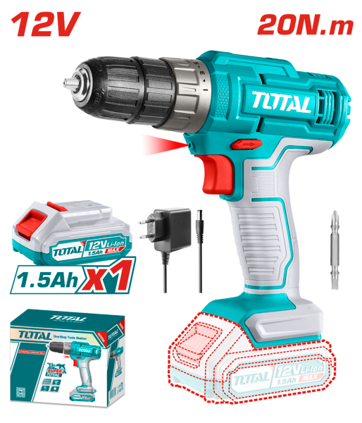Шуруповерт TOTAL TDLI1218 12В
