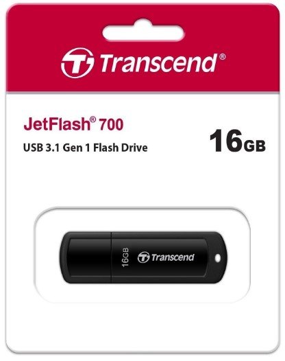 Flash Drive Transcend JetFlash 700 16 GB USB 3.1 Black (TS16GJF700)