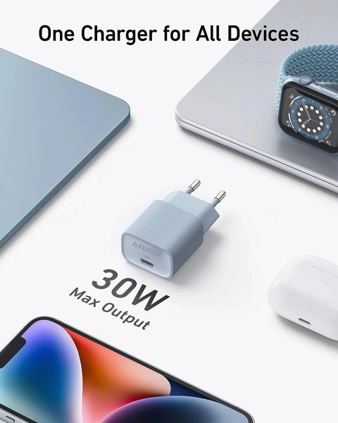 Мережевий зарядний пристрій Anker PowerPort 511 Nano IV – 30W USB-C White