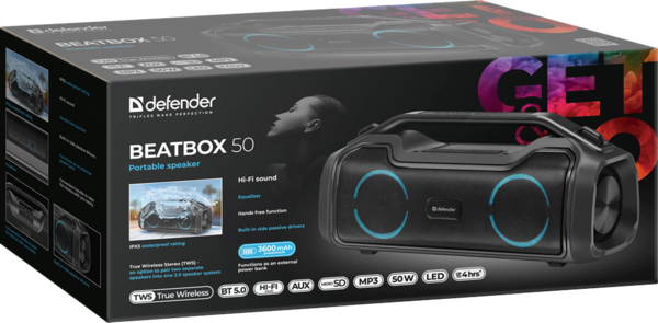 Портативна акустика Defender Beatbox 50 Black (65950)