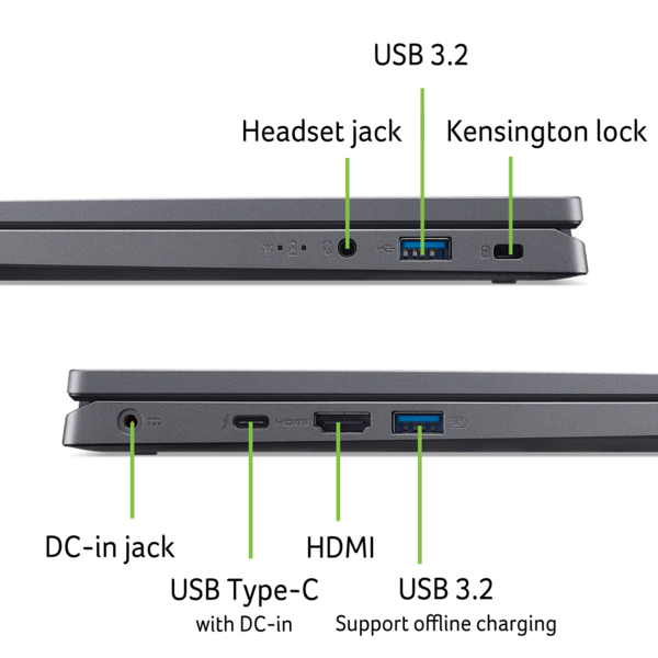Ноутбук Acer Aspire 14 A14-51M-50AB (NX.KXHEU.002) Steel Gray