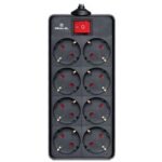Мережевий фільтр живлення REAL-EL REAL-EL RS-8 PROTECT, 1.8m, black (EL122300021)