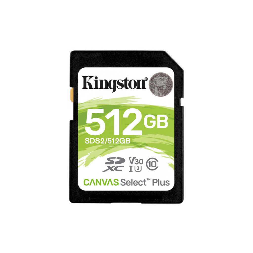 Карта пам’яті Kingston 512GB SDXC class 10 UHS-I U3 Canvas Select Plus (SDS2/512GB)