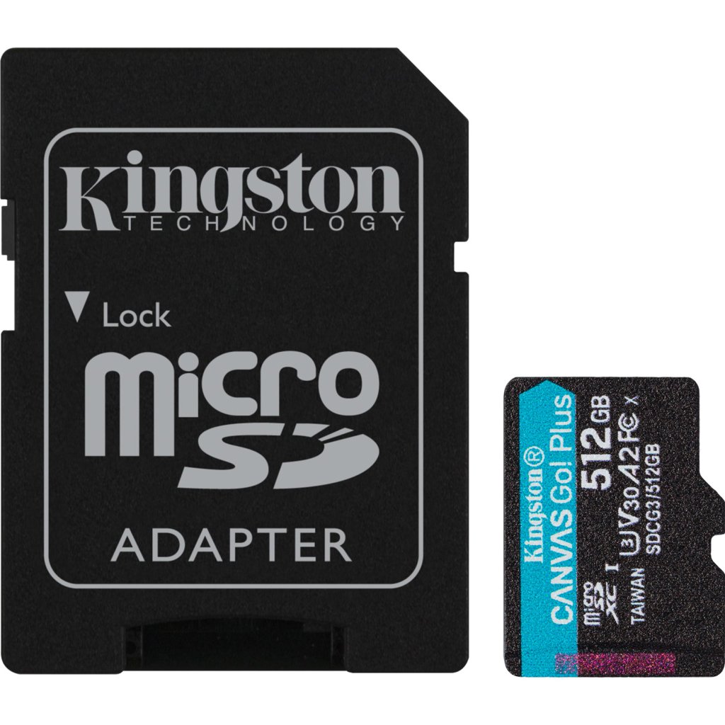 Карта пам’яті Kingston 512GB microSDXC class 10 UHS-I U3 A2 Canvas Go Plus (SDCG3/512GB)