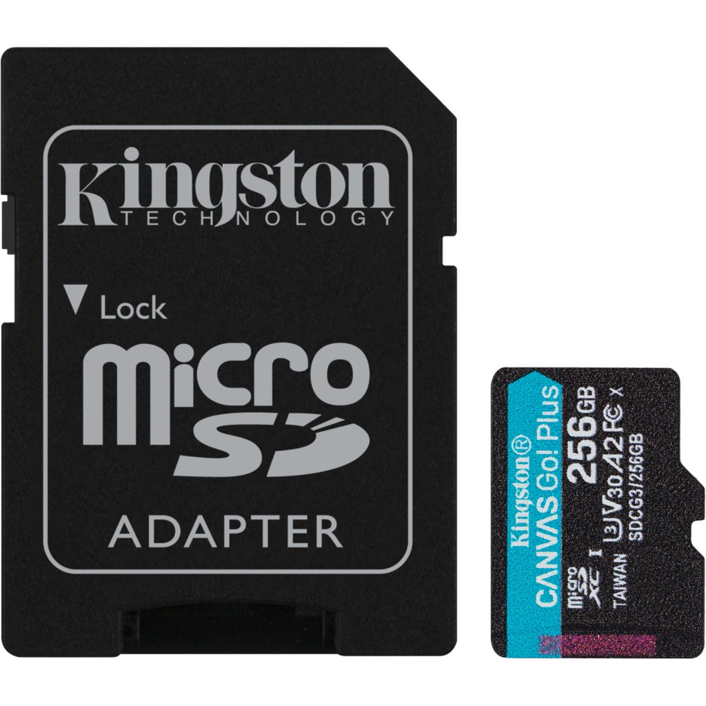 Карта пам’яті Kingston 256GB microSDXC class 10 UHS-I U3 A2 Canvas Go Plus (SDCG3/256GB)