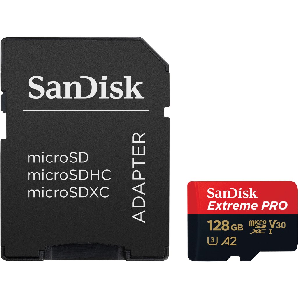 Карта пам’яті SanDisk 128 GB microSDXC UHS-I U3 Extreme Pro+SD Adapter (SDSQXCD-128G-GN6MA)