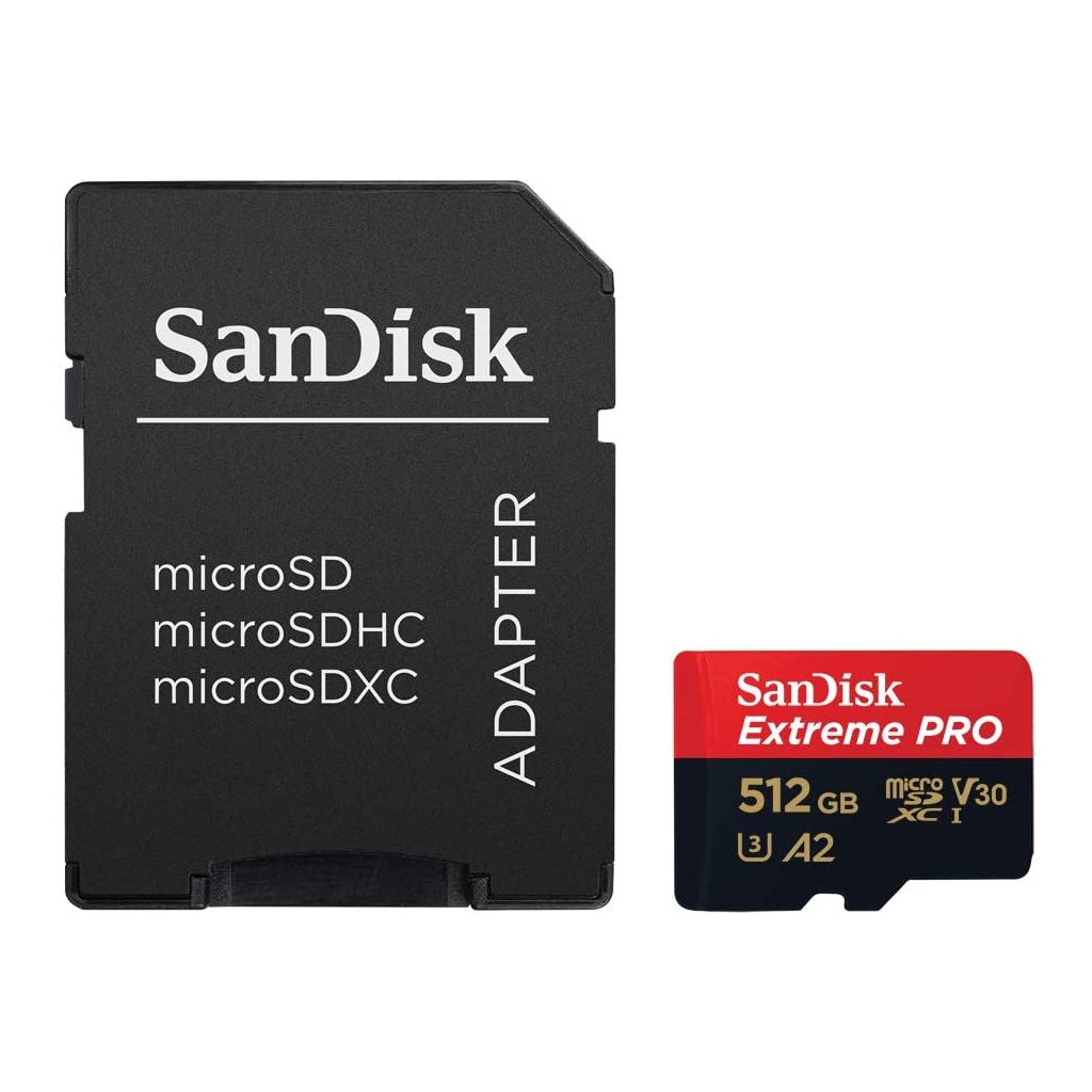 Карта пам’яті SanDisk 512 GB microSDXC UHS-I U3 Extreme Pro+SD Adapter (SDSQXCD-512G-GN6MA)