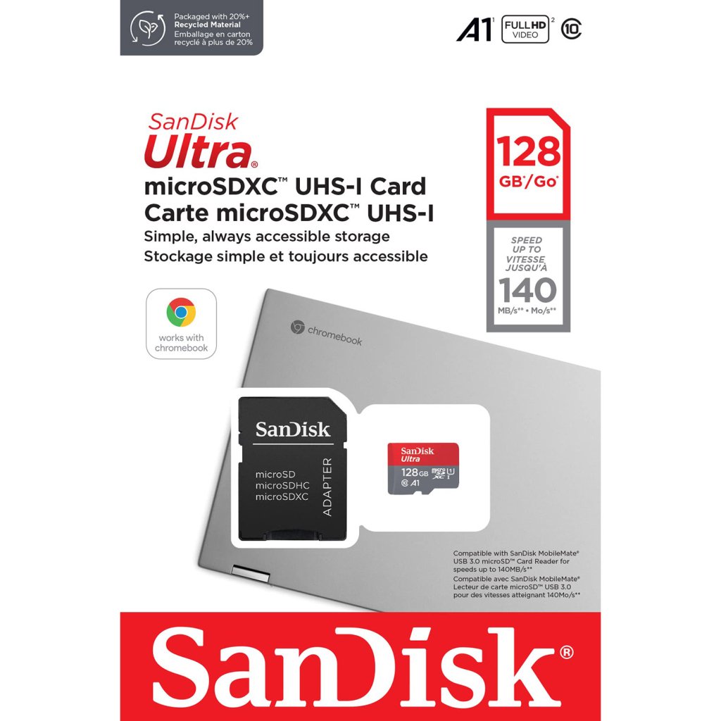 Карта пам’яті SanDisk 128GB microSD class 10 UHS-I Ultra (SDSQUAB-128G-GN6MA)