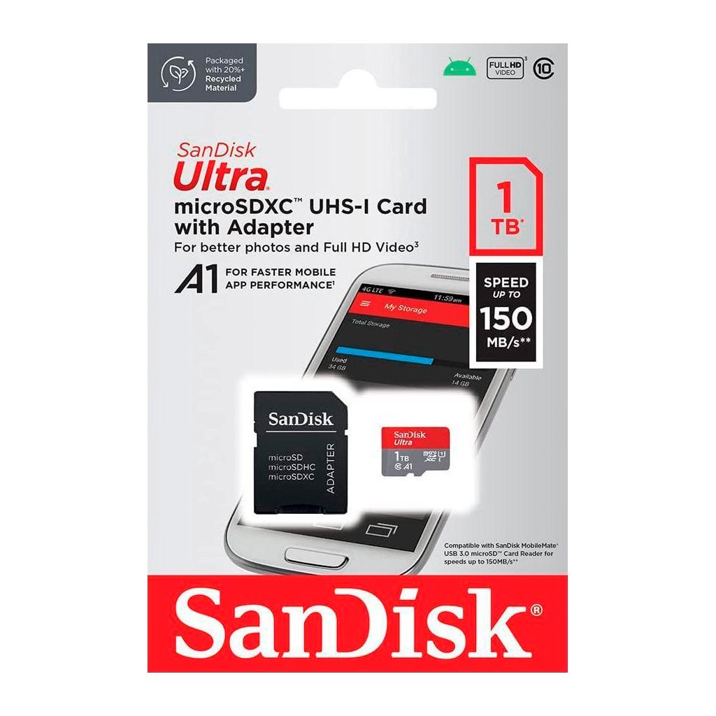 Карта пам’яті SanDisk 1TB microSDXC class 10 UHS-I Ultra (SDSQUAC-1T00-GN6MA)