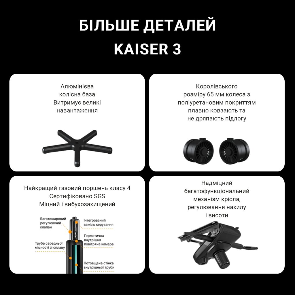 Крісло ігрове Anda Seat Kaiser 3 Fabric Size XL Grey (AD12YDC-XL-01-G-PV/F)