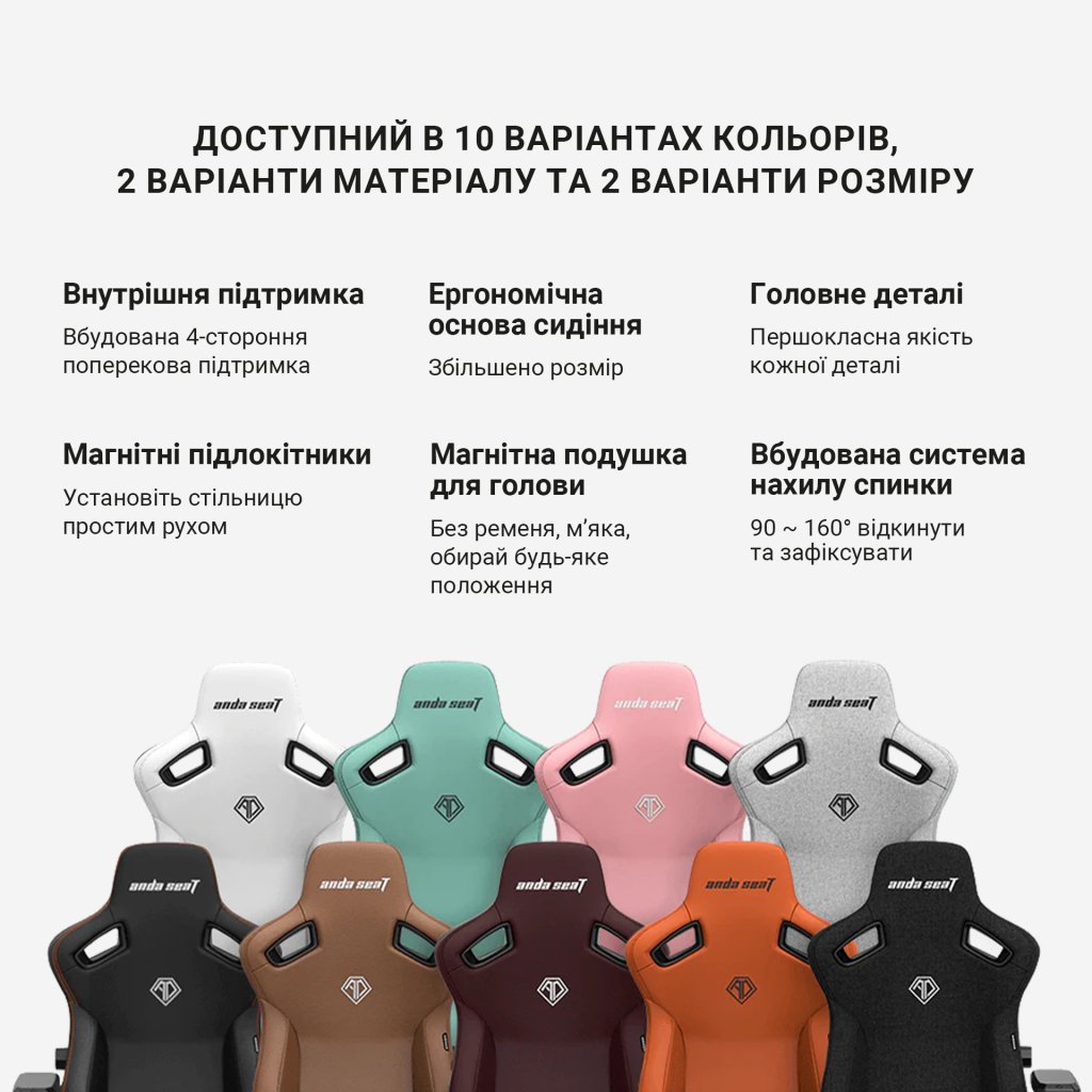 Крісло ігрове Anda Seat Kaiser 3 Fabric Size XL Grey (AD12YDC-XL-01-G-PV/F)
