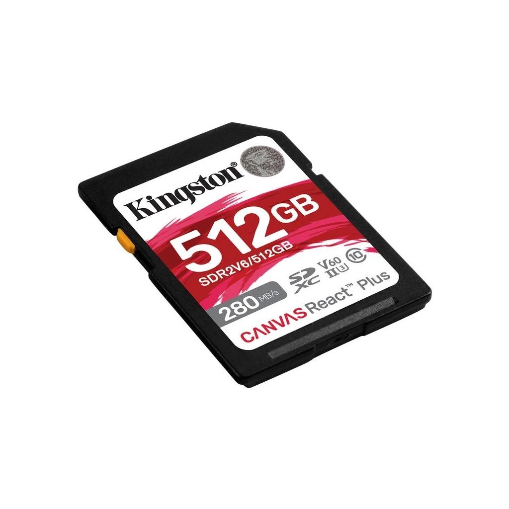 Карта пам’яті Kingston 512GB SDXC class 10 UHS-II U3 Canvas React Plus (SDR2V6/512GB)