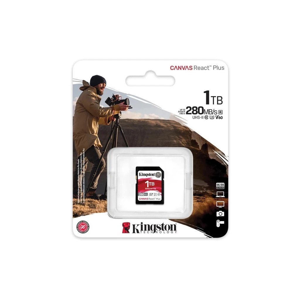 Карта пам’яті Kingston 1TB SDXC class 10 UHS-II U3 Canvas React Plus (SDR2V6/1TB)