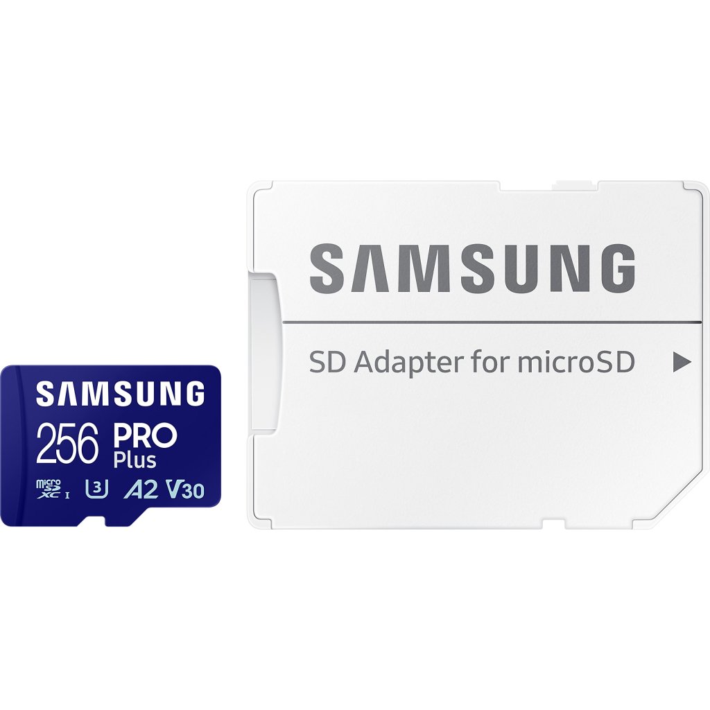 Карта пам’яті Samsung 256 GB microSDXC Pro Plus UHS-I U3 V30 A2 Class 10 + SD-adap (MB-MD256SA/EU)
