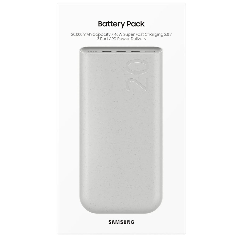 Батарея універсальна Samsung 20000mAh, SuperFastCharge2.0/45W, PD/3.0, PDO/PPS, Beige (EB-P4520XUEGEU)