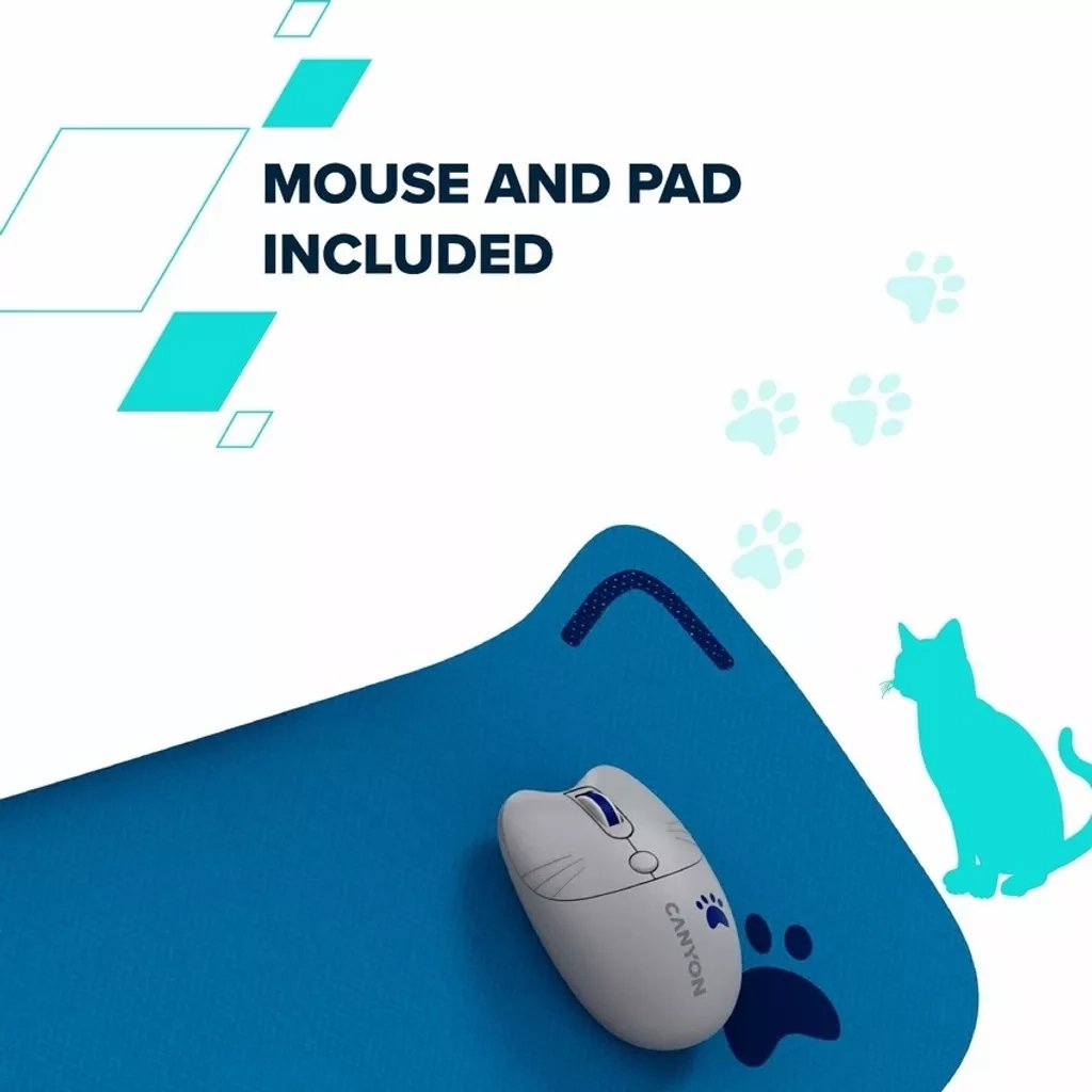 Комплект Canyon HSET-W6 Kitty Edition Wireless UA Blue (CNS-HSETW6BL)