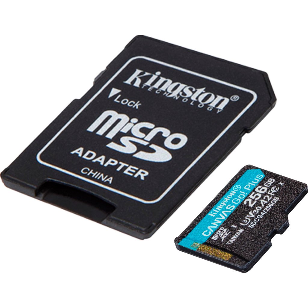 Карта пам’яті Kingston 256GB microSDXC сlass 10 UHS-I U3 V30 A2 Canvas Go Plus G4 (SDCG4/256GB)
