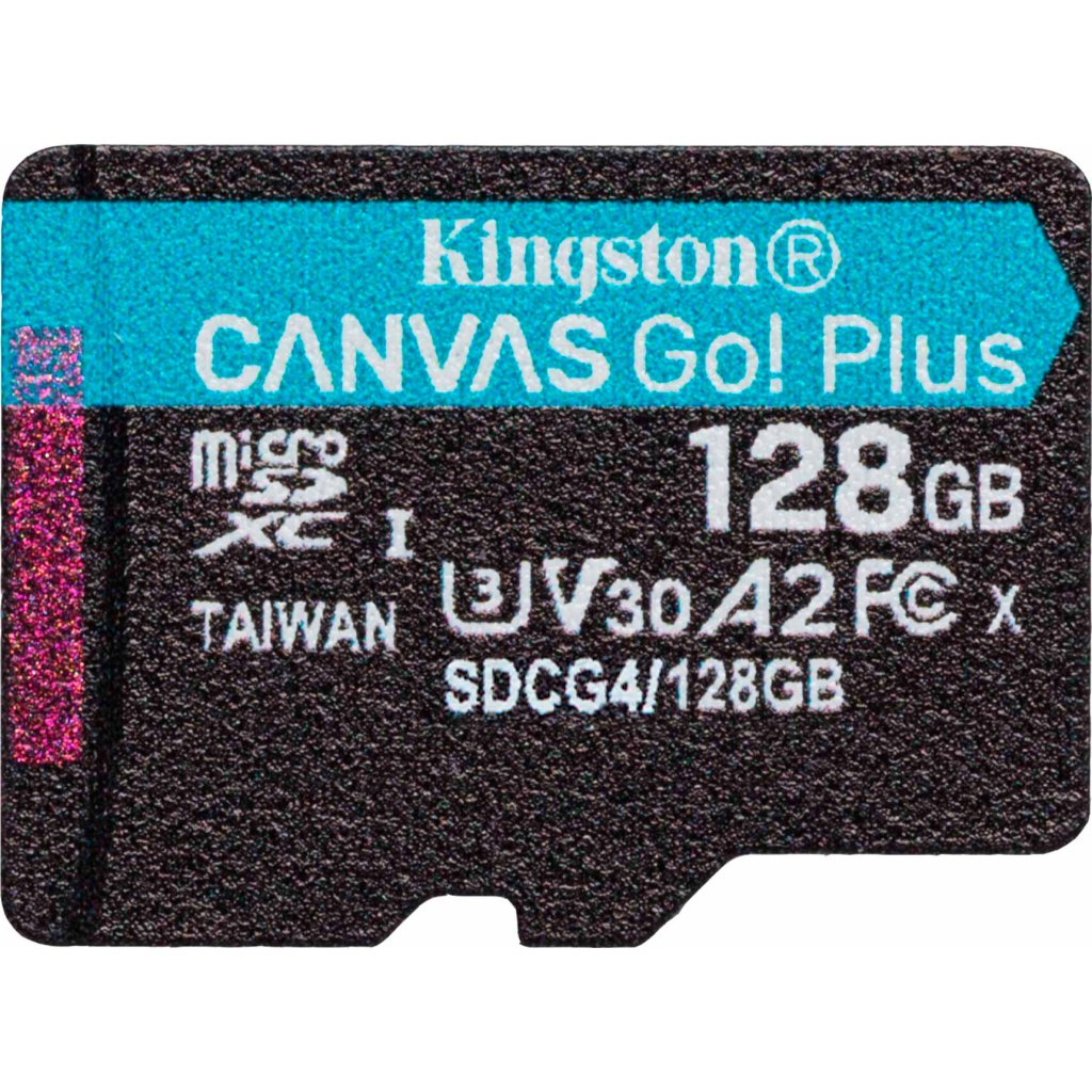 Карта пам’яті Kingston 128GB microSDXC сlass 10 UHS-I U3 V30 A2 Canvas Go Plus G4 (SDCG4/128GBSP)