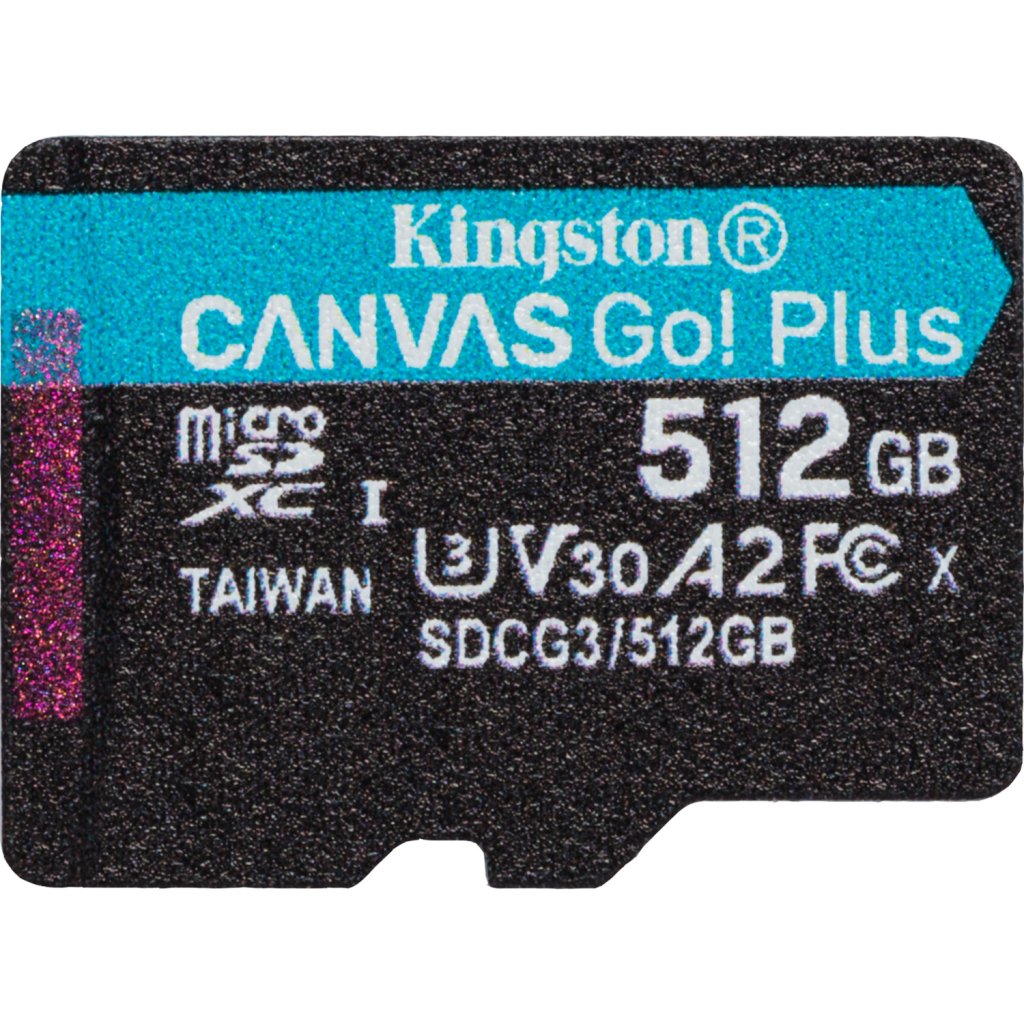 Карта пам’яті Kingston 512GB microSDXC сlass 10 UHS-I U3 V30 A2 Canvas Go Plus G4 (SDCG4/512GBSP)