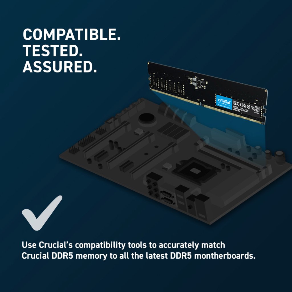 Модуль пам’яті для комп’ютера DDR5 8GB 4800 MHz Micron (CT8G48C40U5T)