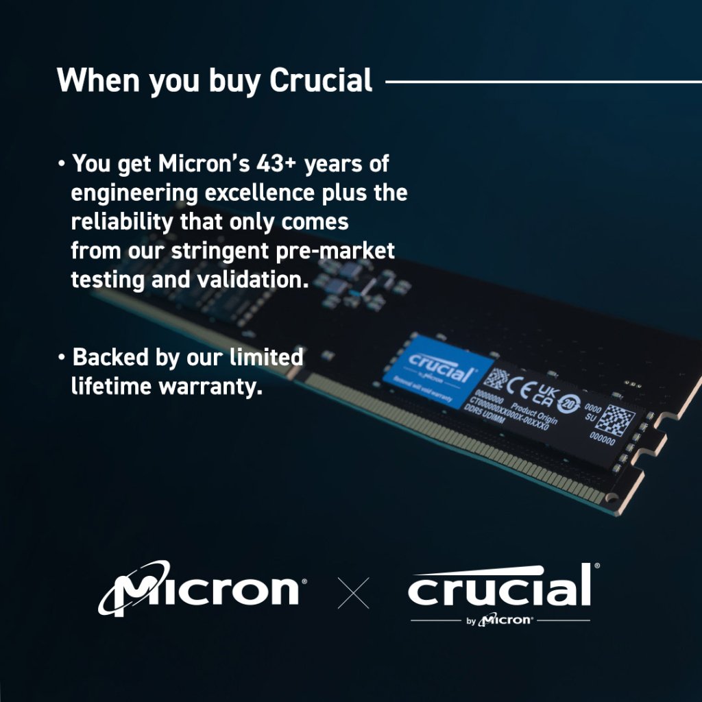 Модуль пам’яті для комп’ютера DDR5 8GB 4800 MHz Micron (CT8G48C40U5T)