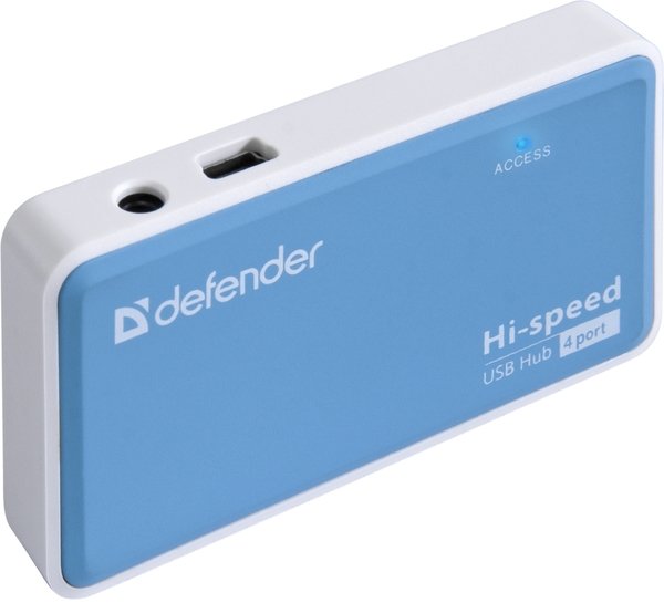 USB-хаб Defender Quadro Power+Adapter 4xUSB 2.0 220V (83503)