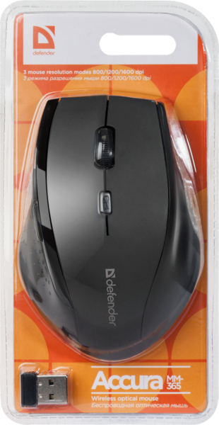 Мишка Defender Accura MM-365 Black (52365)