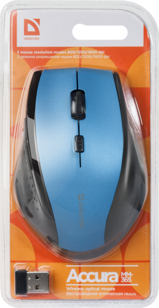Мишка Defender Accura MM-365 Blue (52366)