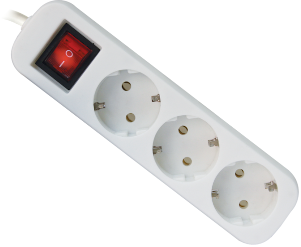 Мережевий подовжувач Defender S330 3.0 m 3 роз switch white (99234)