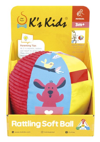 Іграшки для малюків K’s Kids Погремушка Мяч мягкий KA10805-OB