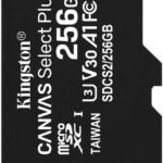 Карта пам’яті Kingston microSDXC 256GB Canvas Select Plus Class 10 UHS-I U3 V30 A1 (SDCS2/256GBSP)
