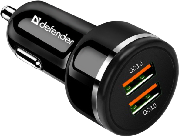 Зарядний пристрій Defender UCA-80 black, 2xUSB, QC3.0, 36W (83832)