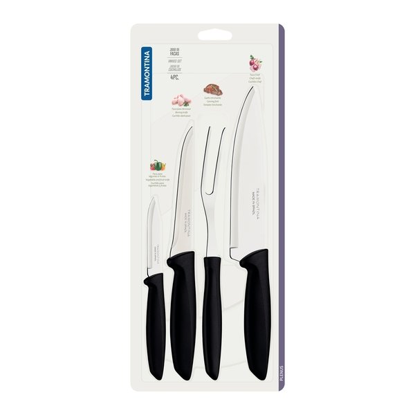 Набір ножів Tramontina Plenus black, 4 предмети
