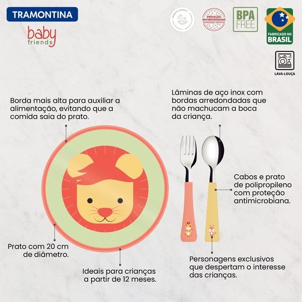 Дитячий набір Tramontina Baby Friends, 3 предмети