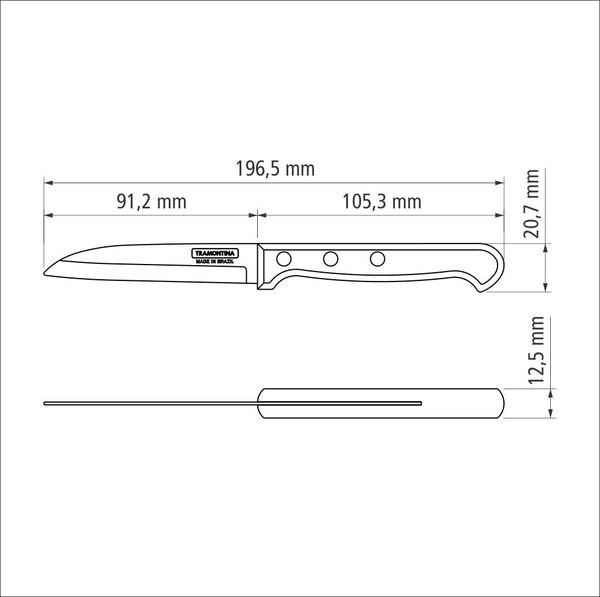 Ніж для овочів Tramontina Polywood, 76 мм