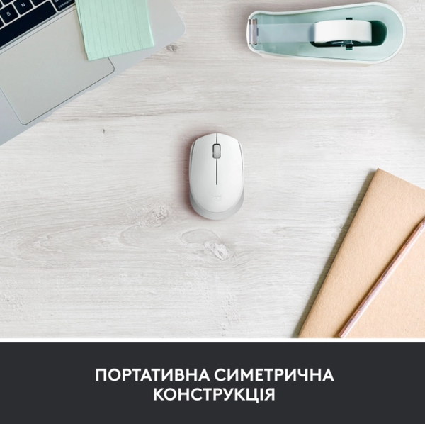 Миша комп’ютерна Logitech M171 Wireless Mouse, White (910-006867)