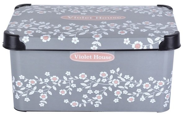 Контейнер Violet House 0647 Decor Antrasit Flower з/кр. 10 л
