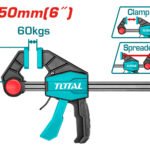 Струбцина TOTAL THT1340601 швидкозажимна, 63х150мм, 60кг
