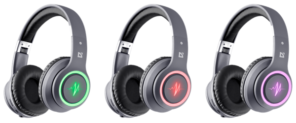 Навушники Defender FreeMotion B571 Bluetooth LED Gray (63571)