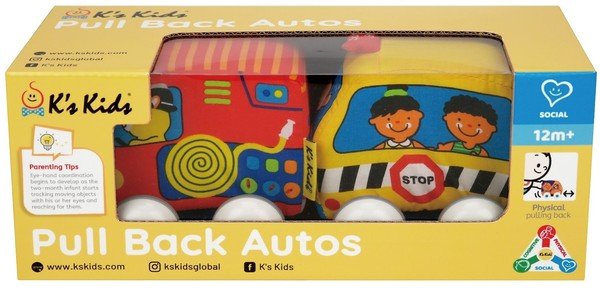 Baby K’s Kids Машинки Pull-back (шкільний автобус та пожежна машина)