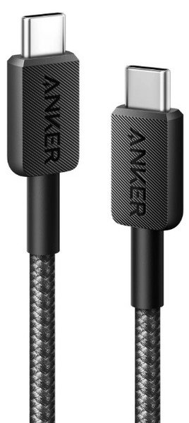Дата кабель USB-C to USB-C 0.9m 322 Black Anker (A81F5G11)